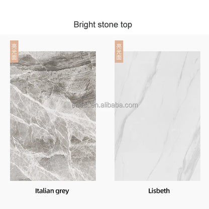 Modern Design Luxury Gold Stainless Steel Computer Table Working Desk with sintered stone for home office furniture set