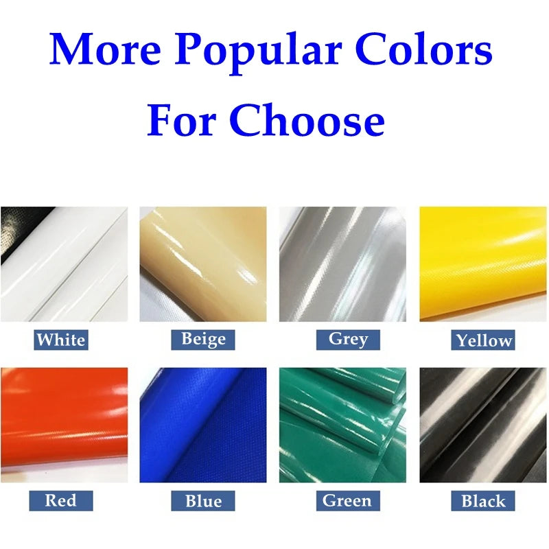 10 Colors 500GSM Heavy Duty PVC Tarpaulin Waterproof Knife Cloth Camping Tent Groundsheet Gazebos Canopy Awnings Shading Sails