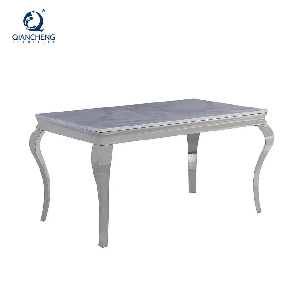 Dining Table Light Luxury Marble Dining Table and Chair Combination Modern Simple Stainless Steel Dining Tab