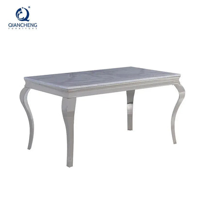 Dining Table Light Luxury Marble Dining Table and Chair Combination Modern Simple Stainless Steel Dining Tab