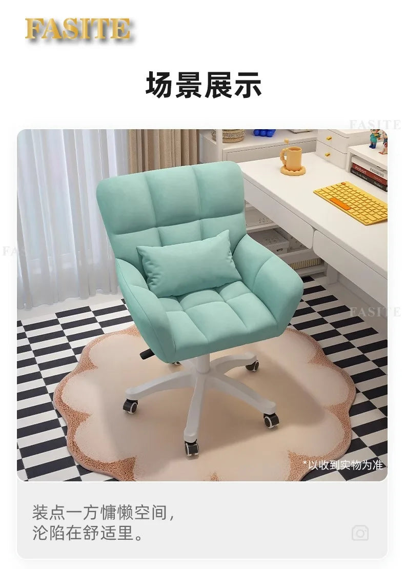 Comfortable and long-lasting computer chair, home backrest, study desk chair, girl bedroom makeup chair