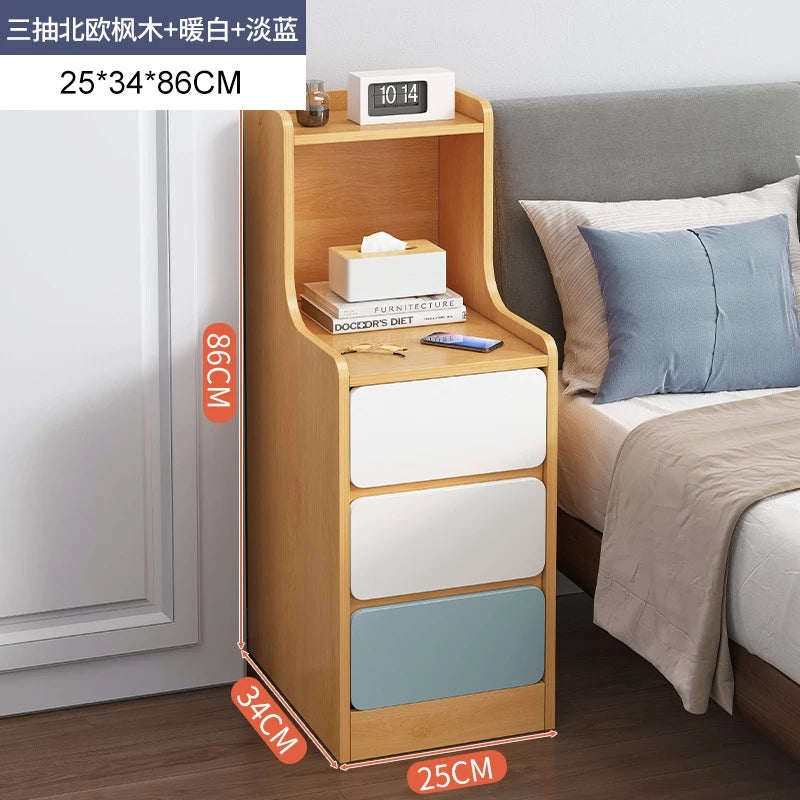 Bedside table, simple modern small ultra narrow storage cabinet, simple bedside storage rack
