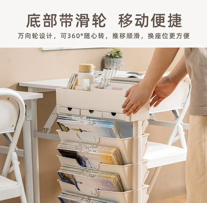 Classroom Desk Storage Shelf Sub-study Movable Large-capacity Bookshelf Children's Room Book Storage Artifact