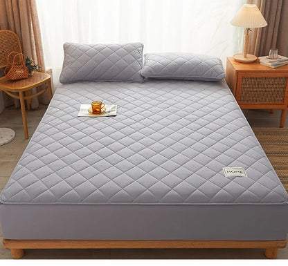 Cotton Thicken Quilted Mattress Cover Anti-bacterial Mattress Protector Topper Pad Soft Fitted Sheet Not Including Pillowcase