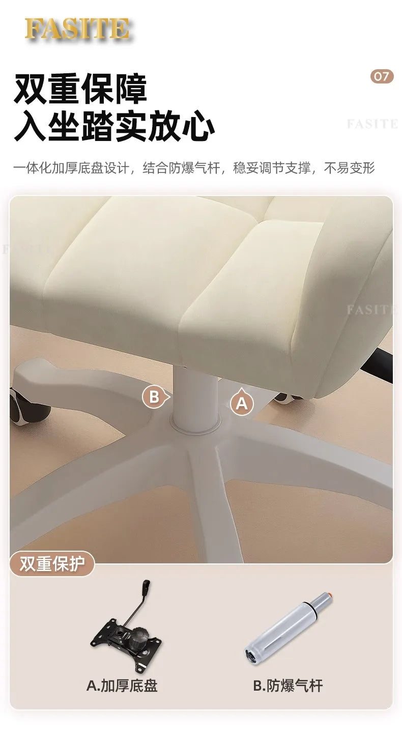 Comfortable and long-lasting computer chair, home backrest, study desk chair, girl bedroom makeup chair