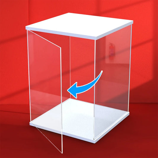 Acrylic Display Case w/h Door Countertop Organizer Dustproof Showcase for Figure/Toy/Collectibles/Gundam/Car/Model/Lego/BlindBox