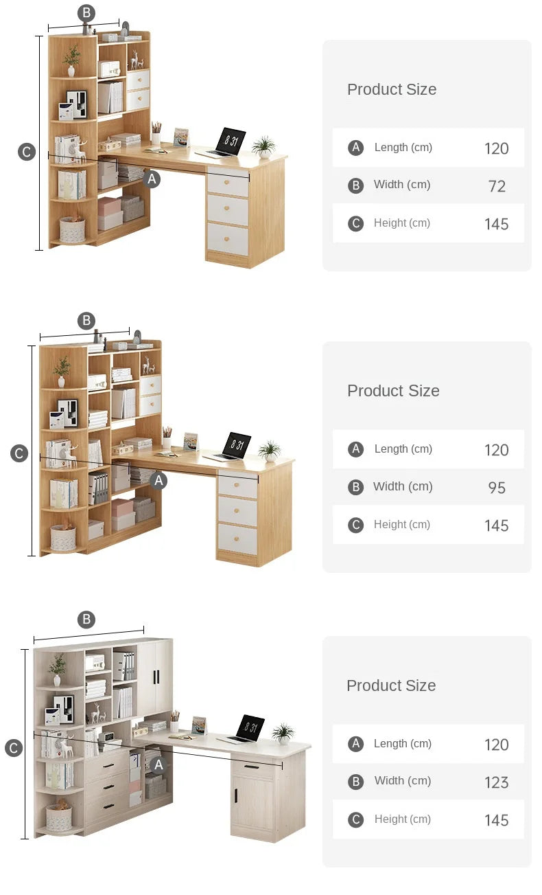 Rental table home bookshelf desk integrated desktop computer desk student study desk corner writing desk combination