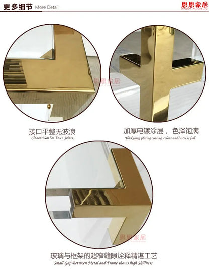 Fresh Four-Leaf Clover Tea Table Tear Drop Coffee Table Brushed Bronze Craft Adler Shaped Sofa Side Table