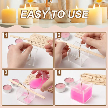 100pcs Wood Wick Holder 4mm Single Hole Diy Candle Making Tool Wax Wick Fixing Rod Candle Making Candle Diy m