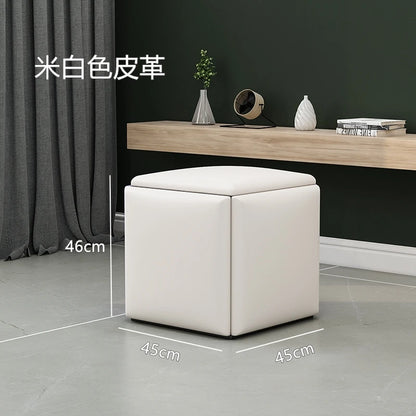 Nordic Furniture 5 In 1 Sofa Soft Stool Cube Storage Folding Shoe Bench Coffee Table Chairs For Kitchen Living Room Stools