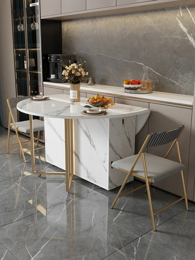 1.4 and 1.6 M Rectangular Folding Table Small Apartment Dining Table Multi-Functional Retractable Dining Table and Chair