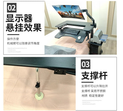 Cross bed computer desk, laptop desktop computer desk, bedside table, lifting table, lazy table, cockpit suspension bracket