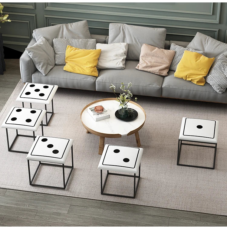 Nordic Furniture 5 In 1 Sofa Soft Stool Cube Storage Folding Shoe Bench Coffee Table Chairs For Kitchen Living Room Stools