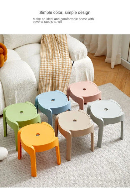 Dining Chairs Thickening Backrest Nordic Chair Plastic Stool Rotundity Stackable Modern Furniture Nordic Chair