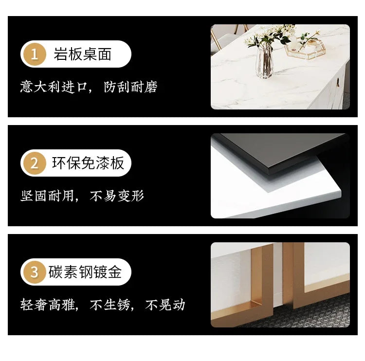 1.4 and 1.6 M Rectangular Folding Table Small Apartment Dining Table Multi-Functional Retractable Dining Table and Chair