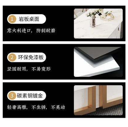 1.4 and 1.6 M Rectangular Folding Table Small Apartment Dining Table Multi-Functional Retractable Dining Table and Chair