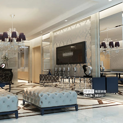 Creative fashion mirror TV cabinet Glass TV cabinet simple neo-classical post-modern mirror furniture