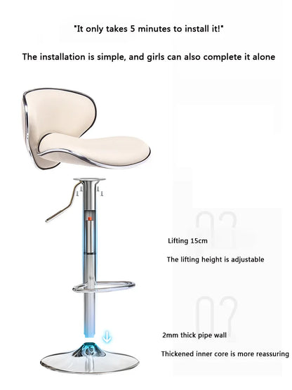 Bar Furniture High Stools Kitchen Adjustable Lift Backrest Bar Chair Swivel Nordic Bar Counter Sofa Chairs Bar Banks Dining Seat