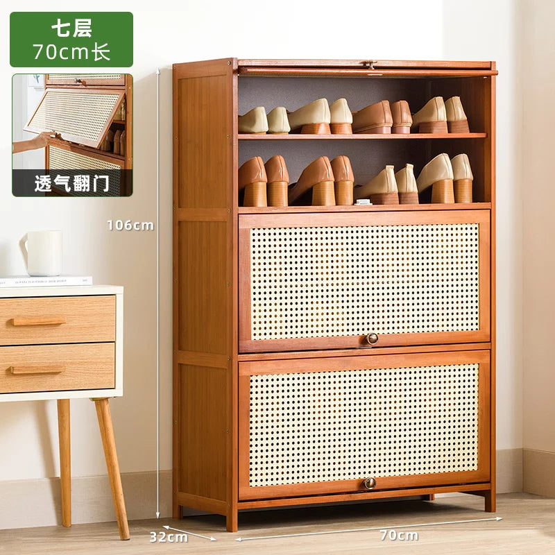 Wooden Horse Man Shoe Rack Shoe Cabinet Home Door outside Simple Storage Dormitory Economical Indoor Beautiful Bedroom Dustproof