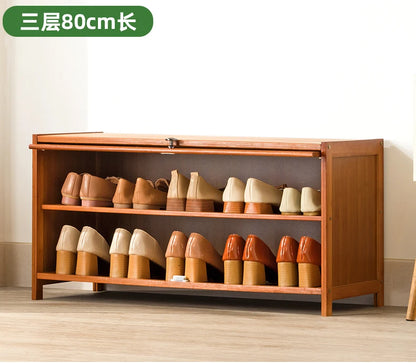 Wooden Horse Man Shoe Rack Shoe Cabinet Home Door outside Simple Storage Dormitory Economical Indoor Beautiful Bedroom Dustproof