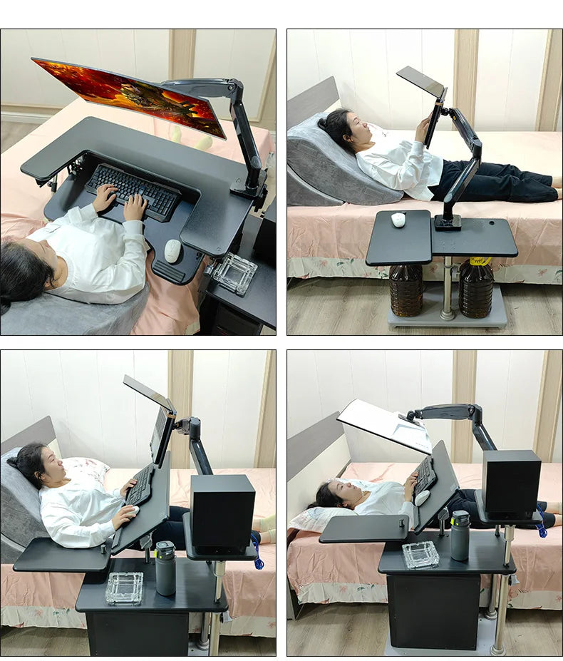Cross bed computer desk, laptop desktop computer desk, bedside table, lifting table, lazy table, cockpit suspension bracket