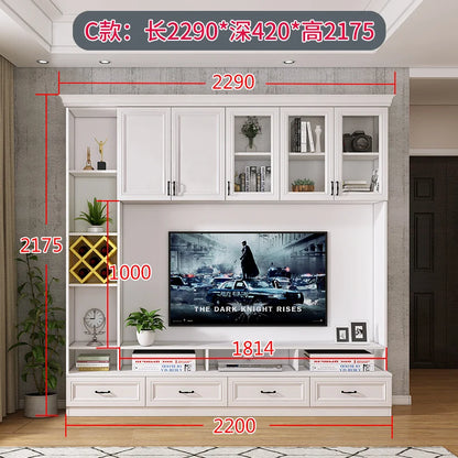 Nordic Living Room Overall TV Cabinet Unit Wall Background Wall Cabinet Modern Minimalist Small Apartment