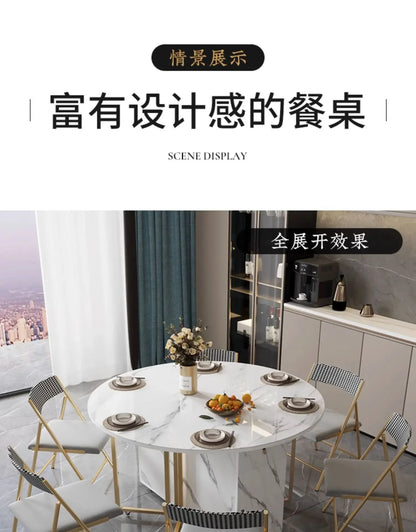 1.4 and 1.6 M Rectangular Folding Table Small Apartment Dining Table Multi-Functional Retractable Dining Table and Chair