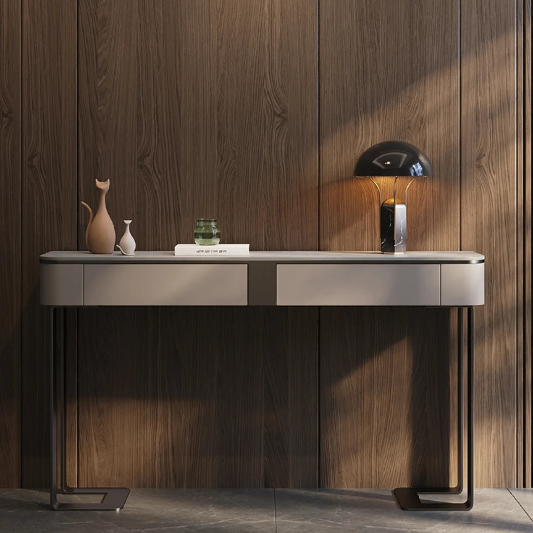 Light Luxury Console Tables Simple Modern Living Room Entrance Side View Table High-End Natural Marble Entrance Cabinet