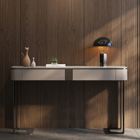 Light Luxury Console Tables Simple Modern Living Room Entrance Side View Table High-End Natural Marble Entrance Cabinet