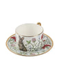 Russian Royal Porcelain Lomonosov Cartoon Rabbit Gold Plated Bone China Coffee Cup and Saucer Gift Box Gift Coffee Cup Set