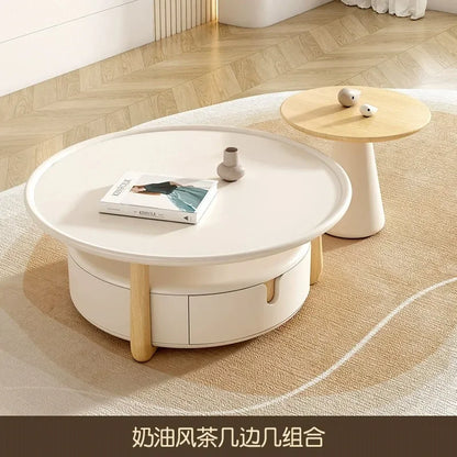 Cream style floor-to-ceiling modern simple living room home small apartment French coffee table combination