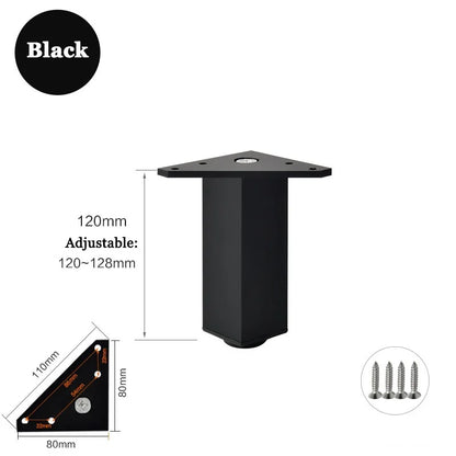 4PCS Furniture Leg Aluminum Triangular Square Sofa Leg with Screw Thickening Metal Furniture Feet Bathroom Cabinet Coffee Table