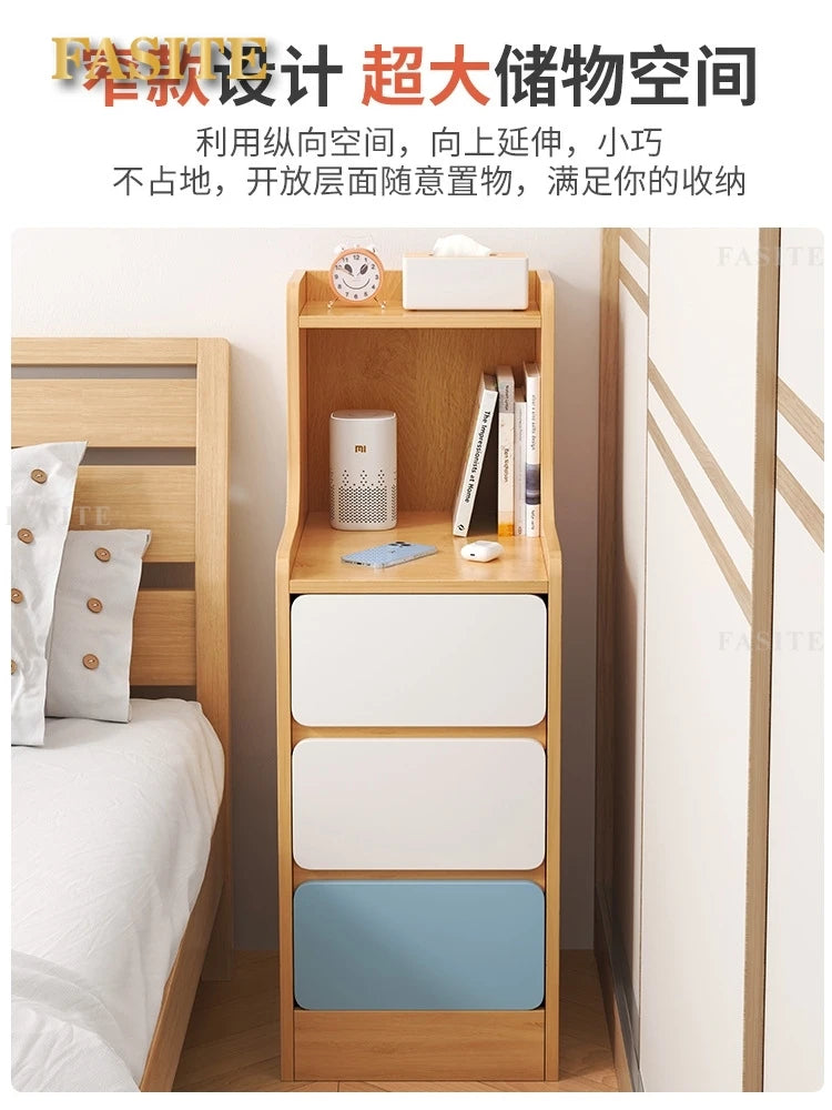 Bedside table, simple modern small ultra narrow storage cabinet, simple bedside storage rack