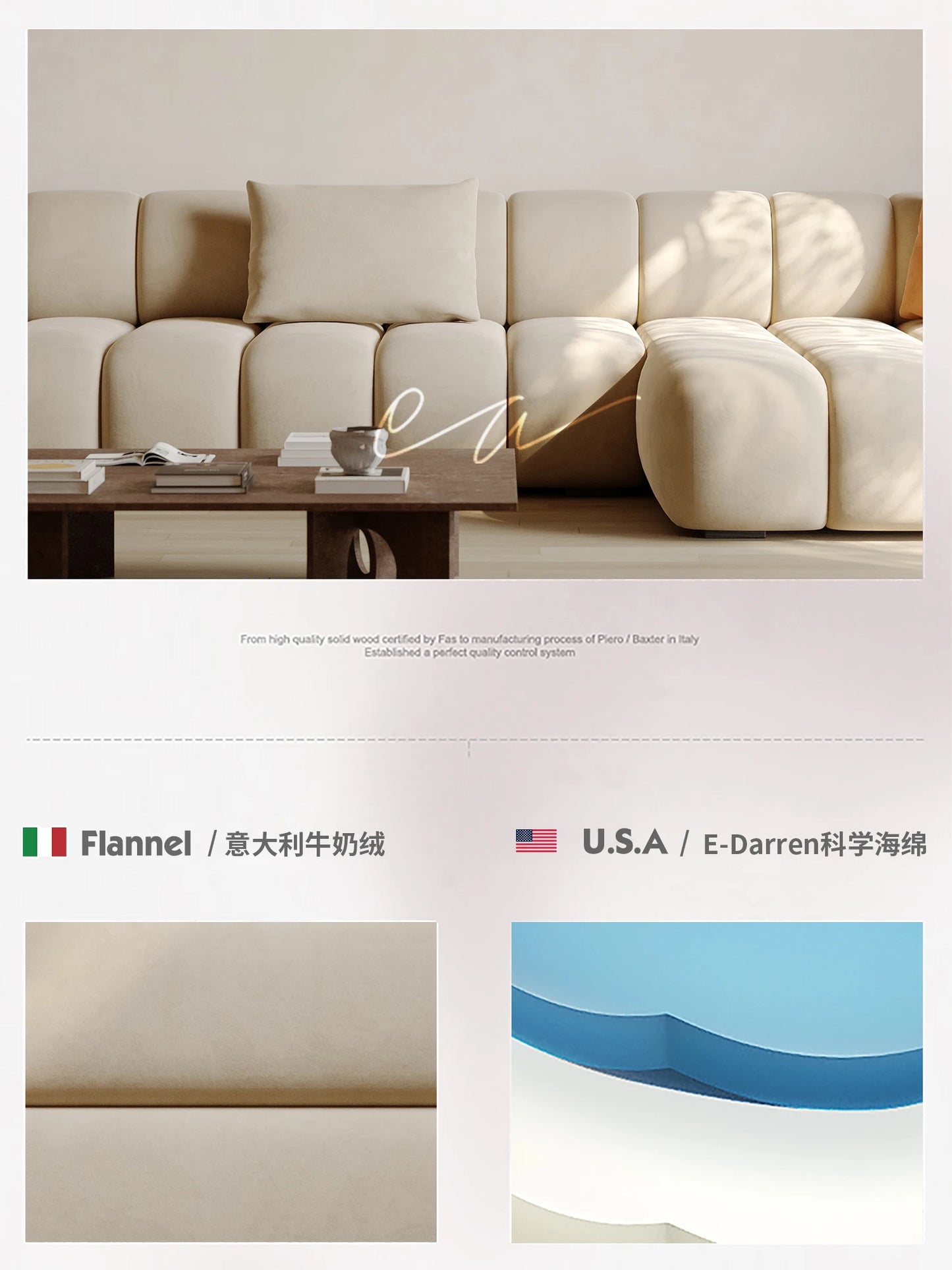 Fabric Sofa Creative Living Room Corner Large Apartment Home