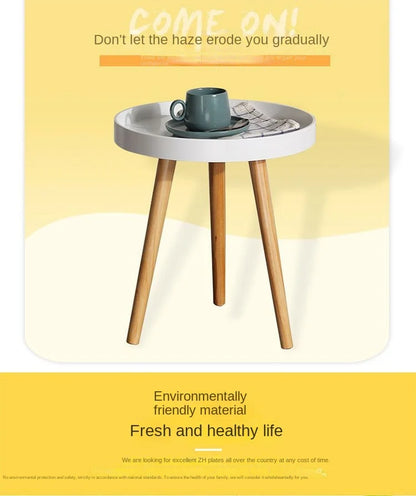 Nordic Furniture Small Coffee Tables Family Modern Balcony Live Room Bedroom Sofa Side Corner Movable Tray Round Table Assembly