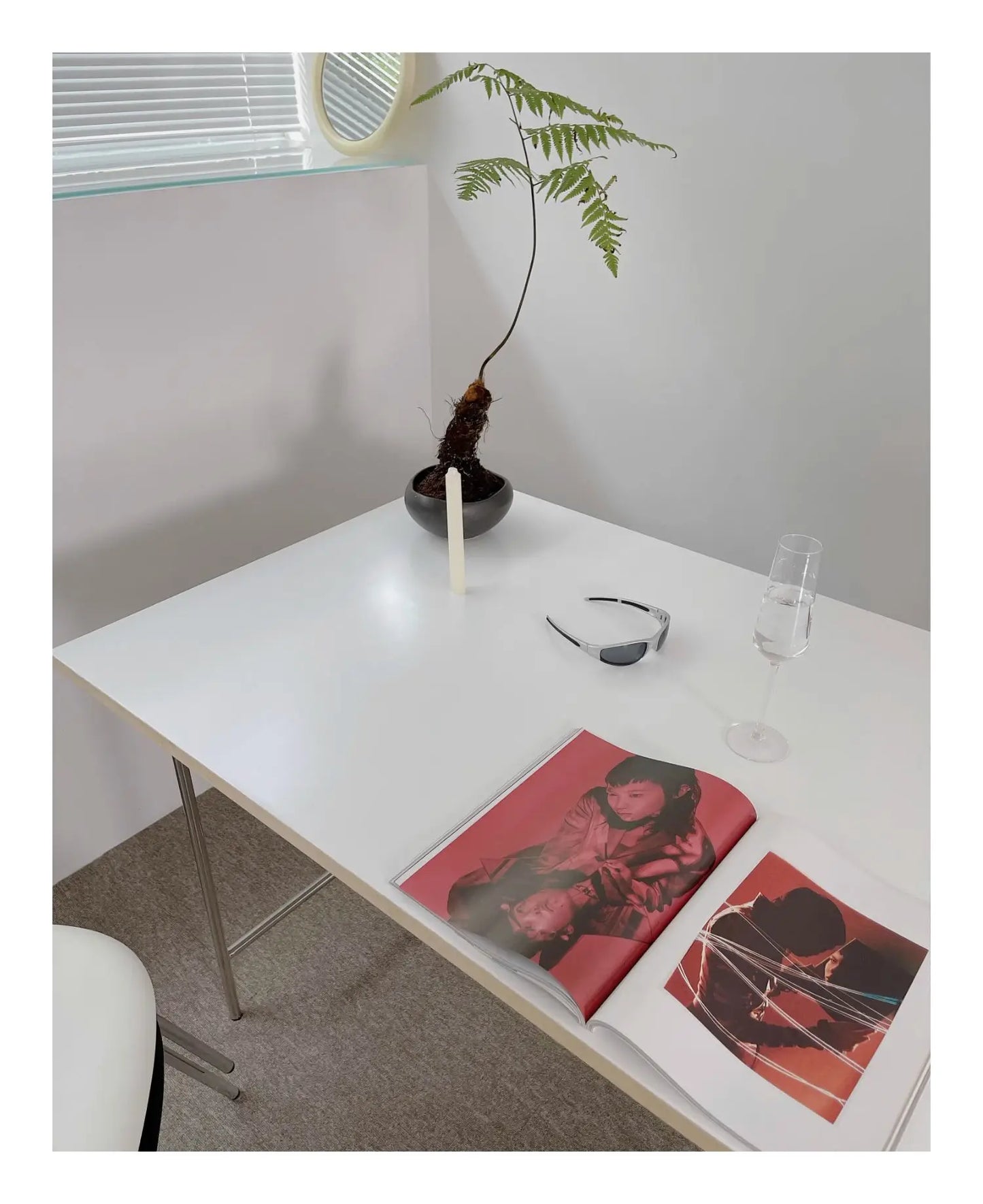 DPstudio vintage simple desk, stainless steel rectangular dining table, blogger, same conference table Bauhaus