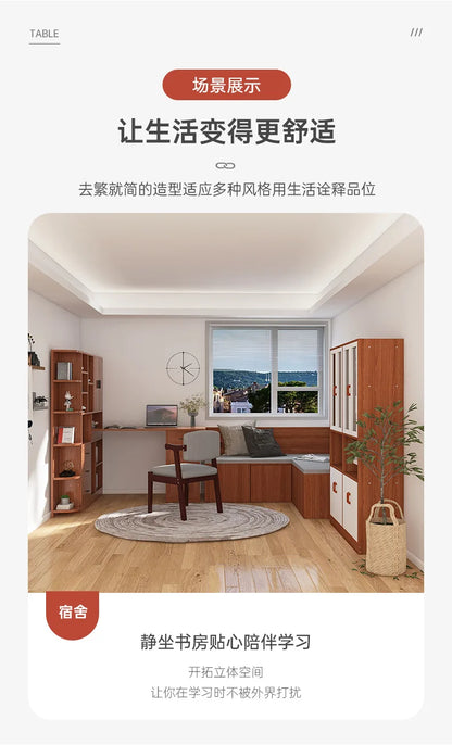 Rental table home bookshelf desk integrated desktop computer desk student study desk corner writing desk combination