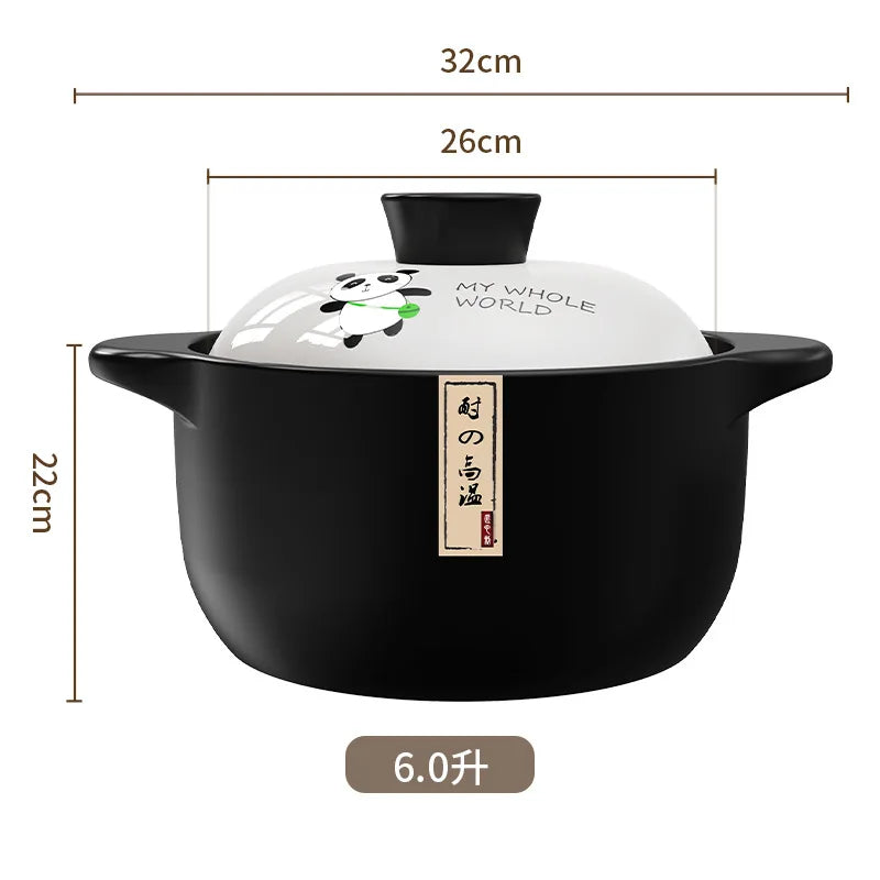 Chinese High Temperature Resistant Household Casserole Cooking Pot Cookware Set Ceramic Hot Pot Food Warmer 1-6L