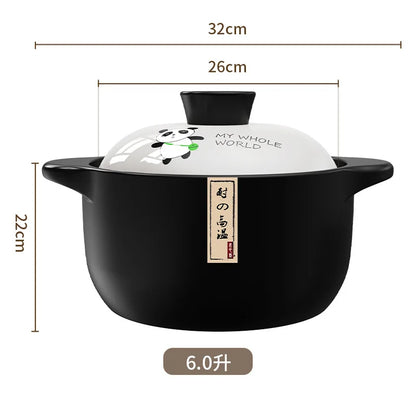 Chinese High Temperature Resistant Household Casserole Cooking Pot Cookware Set Ceramic Hot Pot Food Warmer 1-6L