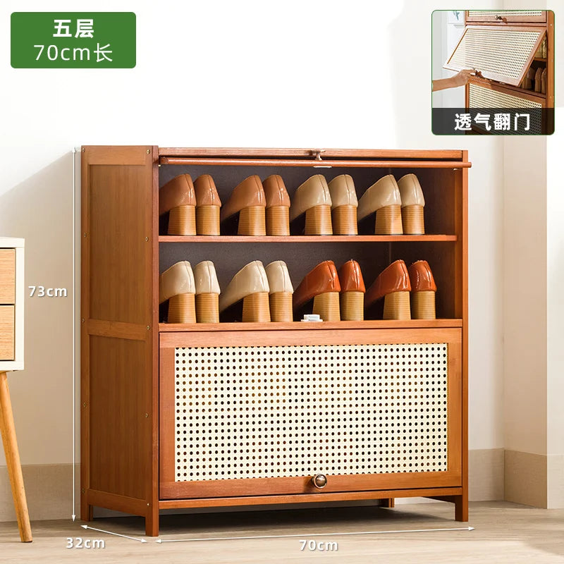Wooden Horse Man Shoe Rack Shoe Cabinet Home Door outside Simple Storage Dormitory Economical Indoor Beautiful Bedroom Dustproof