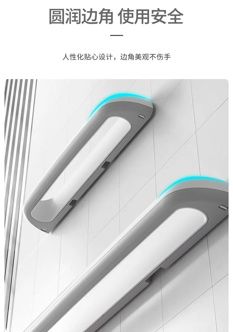 Hand Towel Bar Self Adhesive Wall Mounted Bathroom Towel Holder Kitchen Dishcloth Storage Rod ABS Material