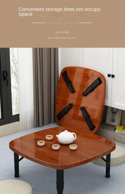 Furniture For Home Folding Household Small Tea Coffee Square Tables Simple Dining Carpet Tatami Bed Desk Balcony Computer Table