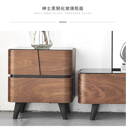 yj Nordic Style Chest of Drawers Modern Minimalist Tempered Glass Fashion Locker Storage Cabinet