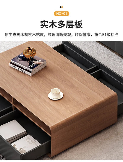 HYP Simple TV Cabinet Coffee Table Combination Nordic Set Modern Living Room Floor Cabinet Large and Small Apartment Type