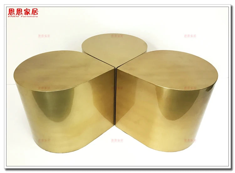 Fresh Four-Leaf Clover Tea Table Tear Drop Coffee Table Brushed Bronze Craft Adler Shaped Sofa Side Table