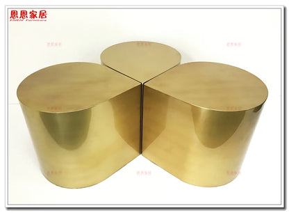Fresh Four-Leaf Clover Tea Table Tear Drop Coffee Table Brushed Bronze Craft Adler Shaped Sofa Side Table
