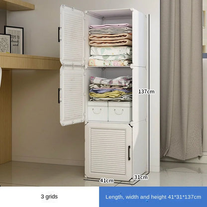 Simplicity Household Bedroom Dustproof Clothes Cabinets For Plastic Assemble Storage Rack Foldable Multilayer Wardrobe Furniture