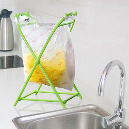 X-type Folding Trash Can Plastic Trash Bag Holder Garbage Bag Rack Home Kitchen Storage Rack