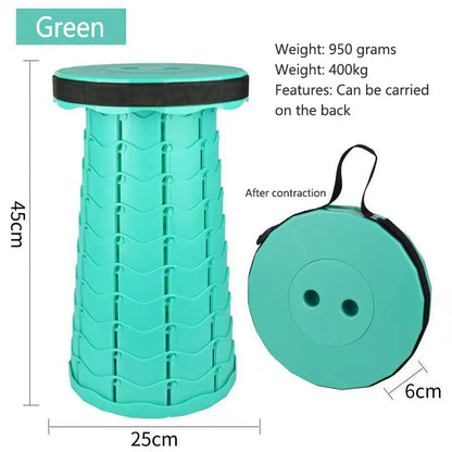 Portable Folding Stool Lightweight Plastic Subway Queuing Chair And Outdoor Camping Fishing with Carry Bag Telescopic Stool