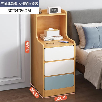 Bedside table, simple modern small ultra narrow storage cabinet, simple bedside storage rack